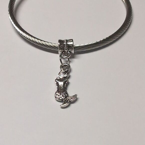 Silver Mermaid Dangle Charm for Pandora‎ Style Bracelet - Picture 1 of 5